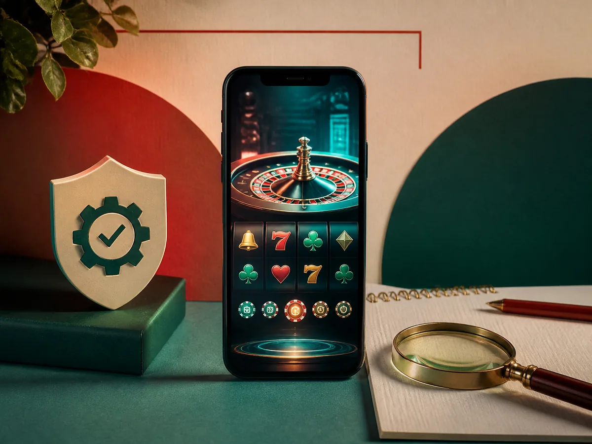 Celular com interface genérica de cassino para avaliar App e APK