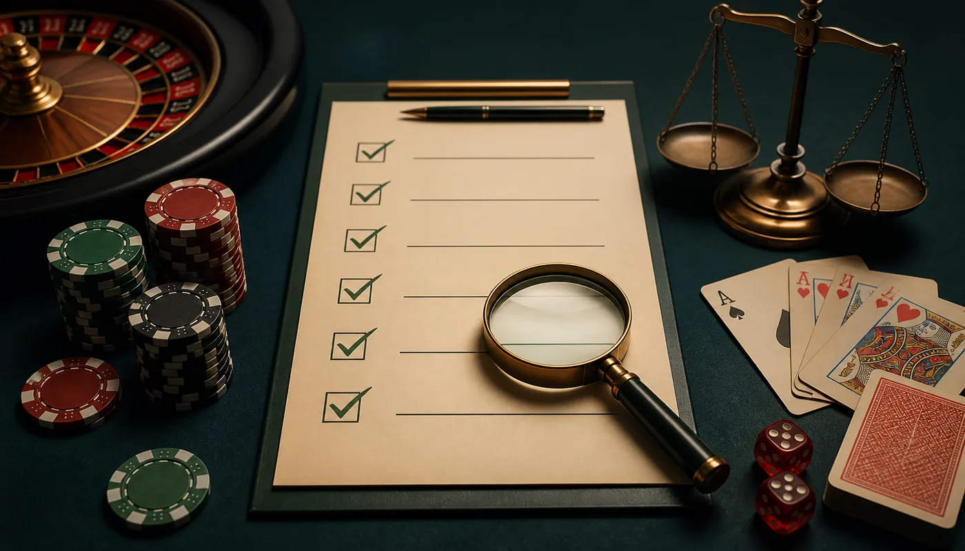 Checklist editorial ao lado de fichas para decidir com base em evidências